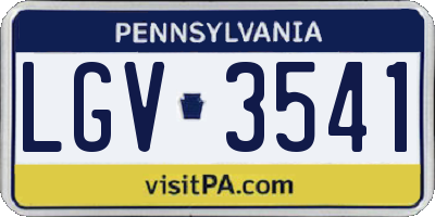 PA license plate LGV3541