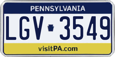 PA license plate LGV3549