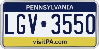 PA license plate LGV3550