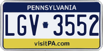 PA license plate LGV3552