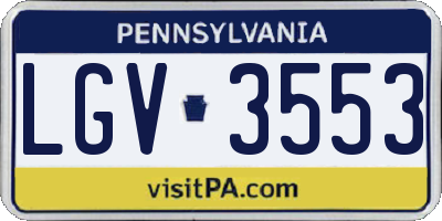 PA license plate LGV3553