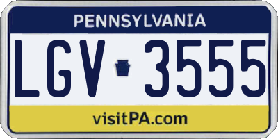 PA license plate LGV3555