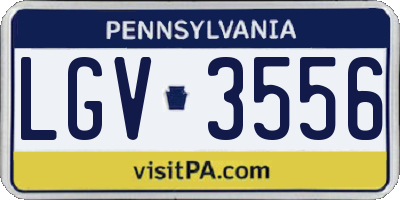 PA license plate LGV3556