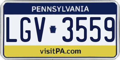 PA license plate LGV3559