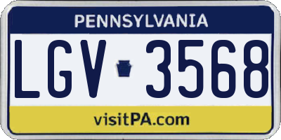 PA license plate LGV3568