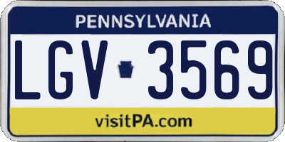 PA license plate LGV3569