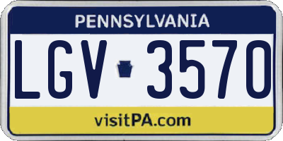 PA license plate LGV3570