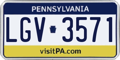 PA license plate LGV3571