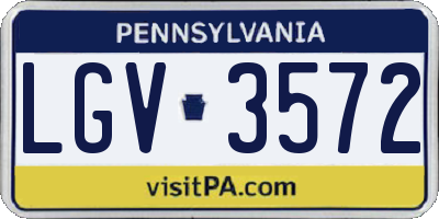 PA license plate LGV3572