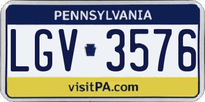 PA license plate LGV3576