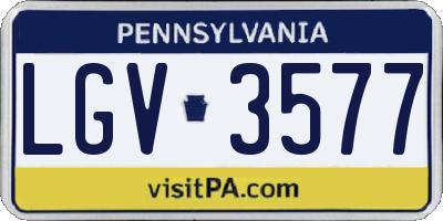 PA license plate LGV3577