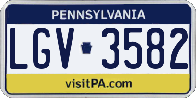 PA license plate LGV3582