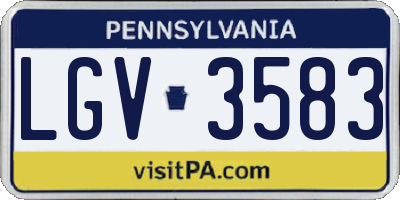 PA license plate LGV3583