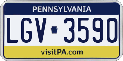 PA license plate LGV3590