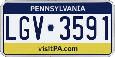 PA license plate LGV3591