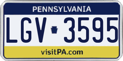 PA license plate LGV3595
