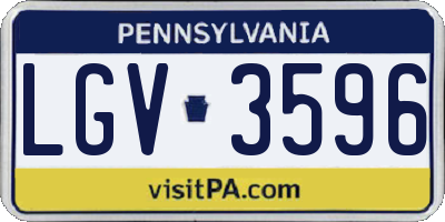 PA license plate LGV3596