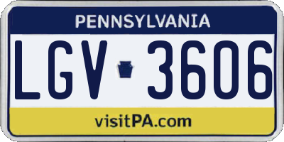 PA license plate LGV3606
