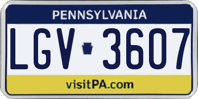 PA license plate LGV3607