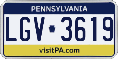 PA license plate LGV3619