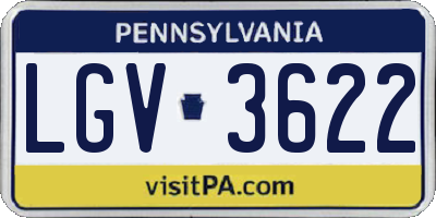 PA license plate LGV3622