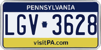 PA license plate LGV3628