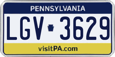 PA license plate LGV3629