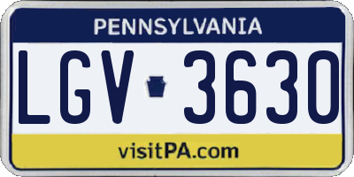 PA license plate LGV3630