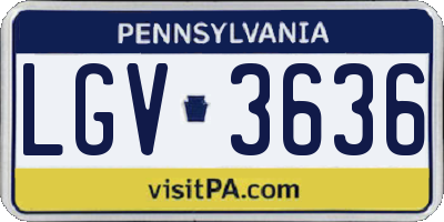 PA license plate LGV3636