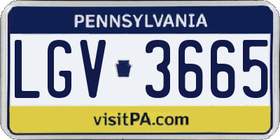 PA license plate LGV3665