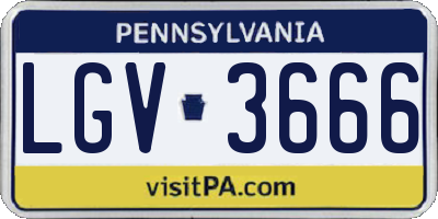 PA license plate LGV3666
