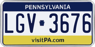 PA license plate LGV3676