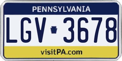 PA license plate LGV3678