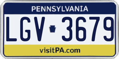 PA license plate LGV3679