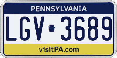 PA license plate LGV3689