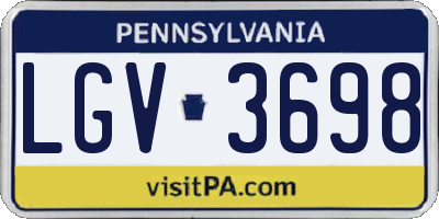PA license plate LGV3698