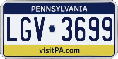 PA license plate LGV3699
