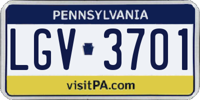 PA license plate LGV3701
