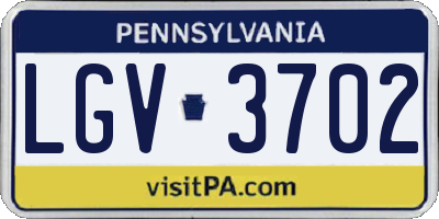 PA license plate LGV3702