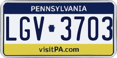 PA license plate LGV3703
