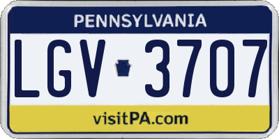 PA license plate LGV3707
