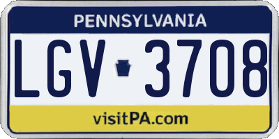 PA license plate LGV3708