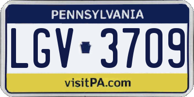 PA license plate LGV3709