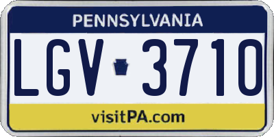PA license plate LGV3710