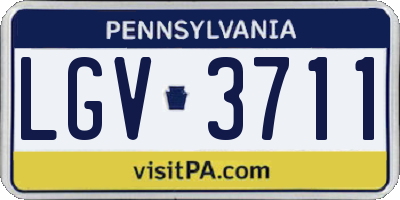 PA license plate LGV3711
