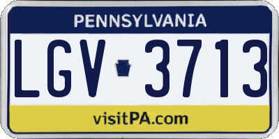 PA license plate LGV3713