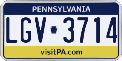 PA license plate LGV3714