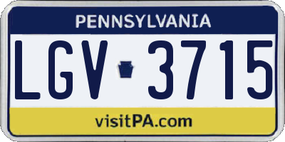 PA license plate LGV3715