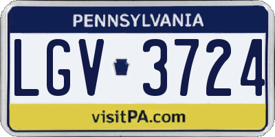 PA license plate LGV3724