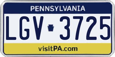 PA license plate LGV3725
